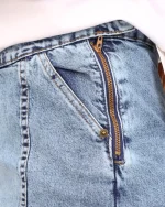 دامن بلند جین زنانه آبی روشن 1210 - Image 5