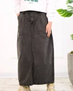 دامن بلند جین زنانه ذغالی 1211