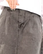 دامن بلند جین زنانه ذغالی 1211 - Image 6