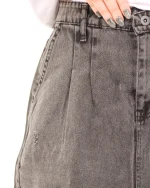 دامن بلند جین زنانه ذغالی 1211 - Image 5