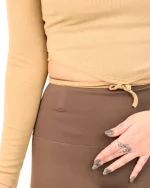 کراپ آستین بلند پایین بندی زنانه 1207 - Image 7