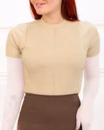 بادی دوخت دار آستین کوتاه زنانه 1209