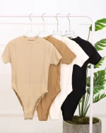 بادی دوخت دار آستین کوتاه زنانه 1209 - Image 5