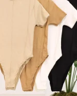 بادی دوخت دار آستین کوتاه زنانه 1209 - Image 3