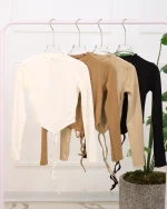 کراپ آستین بلند پایین بندی زنانه 1207 - Image 4