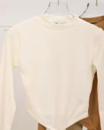 کراپ آستین بلند پایین بندی زنانه 1207 - Image 3