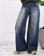 شلوار جین فول بگ زنانه 1218 - Image 4