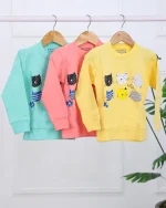 ست بلوز و شلوار بچه‌گانه طرح گربه کد ۱۲۲۰ - Image 5