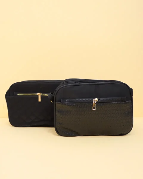 کیف دوشی گلدوزی دار غواصی زنانه 1229