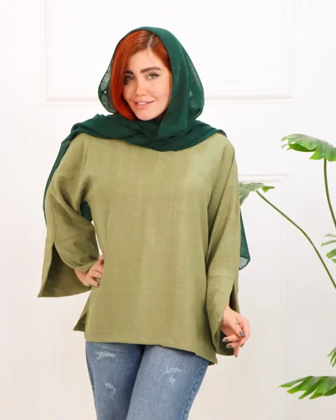 شومیز زنانه آستین برش دار طناز 1239