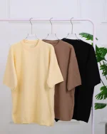 تی شرت آستين كوتاه بافت بیسیک مردانه 1240 - Image 4