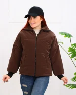 کاپشن سیلیکونی کراپ زنانه 1253 - Image 3