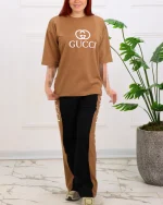 ست تیشرت و شلوار گلکسی طرح گوچی 1244