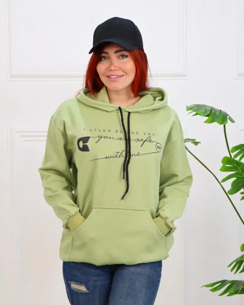 هودی پنبه ای چاپی زنانه سنجاق 1254