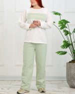 ست بلوز استین بلند چاپی و شلوار زنانه 1260