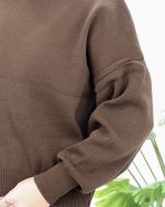 بلوز بافت یقه گرد آستین بلند طرح  قلبی 1265 - Image 5