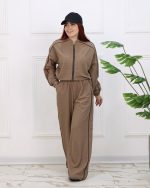 ست بامبر و شلوار مغزی فلر چروک زنانه 1267 - Image 2