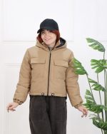 کراپ کاپشن جیب دار 1290