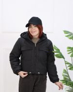 کراپ کاپشن جیب دار 1290 - Image 7