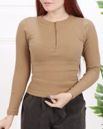 کراپ سوپر پنبه کرکره ای نیم زیپ 1292