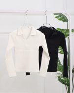 کراپ کرکره ای سوپر پنبه یقه شکاری 1293 - Image 5