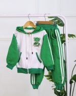 ست سوییشرت کلاهدار نگین دار خرسی بچه گانه 1307 - Image 2