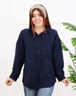 شومیز تک جیب دکمه دار گرم بالا زنانه 1317 - Image 2