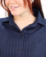 شومیز تک جیب دکمه دار گرم بالا زنانه 1317 - Image 4