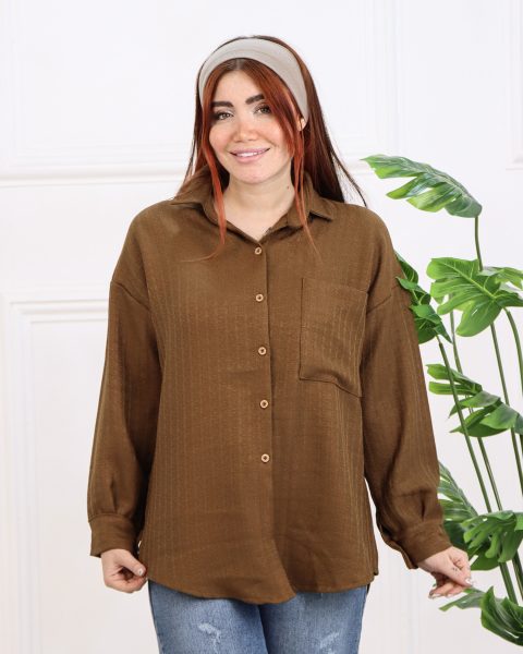 شومیز تک جیب دکمه دار گرم بالا زنانه 1317