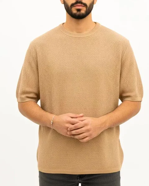 تی شرت آستين كوتاه بافت بیسیک مردانه 1240