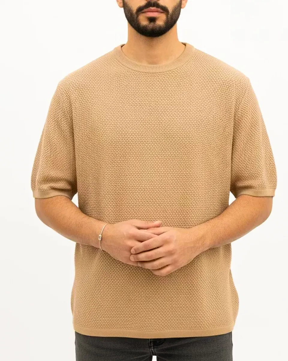 ba310e36-4141-4367-82d5-dc3a921975f6_10_11zon_7_11zon تی شرت آستين كوتاه بافت بیسیک مردانه 1240 - Image 1