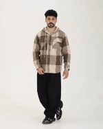 شکت کلاهدار چهارخانه پشمی مردانه 1298 - Image 3