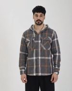 شکت کلاهدار چهارخانه پشمی مردانه 1298 - Image 4