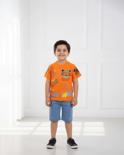 ست تیشرت وشلوارک چاپی تدی 1344