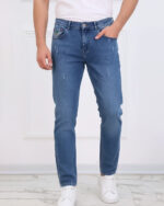 شلوار لی مام استایل مردانه آبی 1327