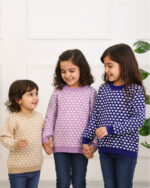 بلوز بافت یقه گرد قلبی بچه گانه 1376 - Image 2