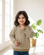 بلوز بافت یقه گرد قلبی بچه گانه 1376