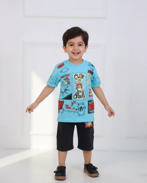 ست تیشرت وشلواک چاپی تام و جری پسرانه 1345
