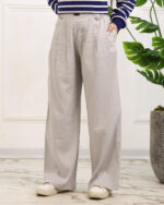 شلوار کتان نخ طوسی زنانه 1420 - Image 2