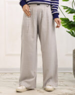 شلوار کتان نخ طوسی زنانه 1420