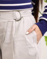 شلوار کتان نخ طوسی زنانه 1420 - Image 4