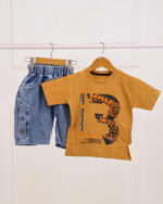 ست تی شرت پنبه ای شلوارک جین 1416 - Image 8