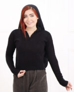 بلوز بافت یقه شکاری زنانه 1424 - Image 7