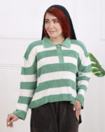 بلوز رینگی یقه دار دو دکمه زنانه 1382 - Image 5