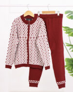 ست سوییشرت و شلوار بافت طرح قلب بچه گانه 1433 - Image 2