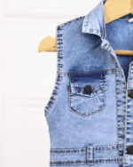 ست سارافون بلوز جین دخترانه 1435 - Image 4