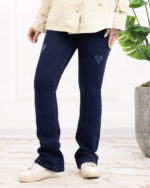 شلوار جین بوت کات زاپدار زنانه آبی تیره 1439 - Image 3