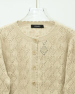 بلوز بافت طرح لوزی دکمه دار زنانه 1371 - Image 10