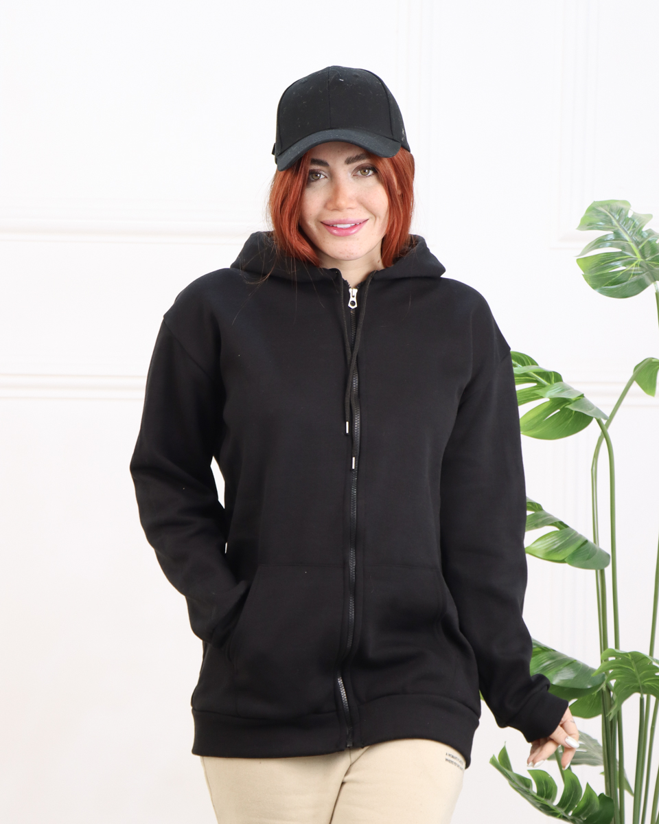 IMG_9230 سوییشرت زیپ دار بیسیک زنانه 1332 - Image 1