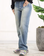 شلوار بگ آبی جین زنانه 1333 - Image 3